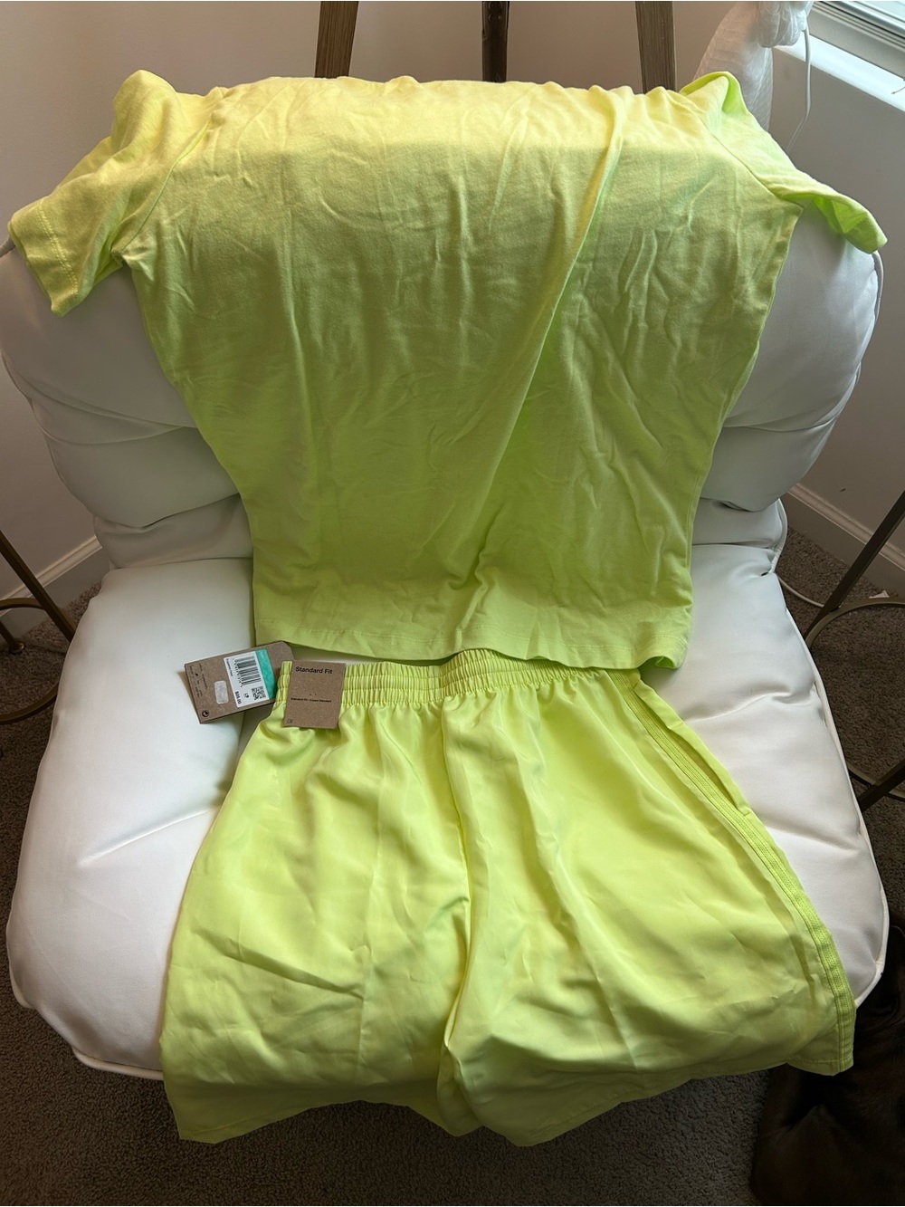 Nike Kids Neon Yellow Short Set